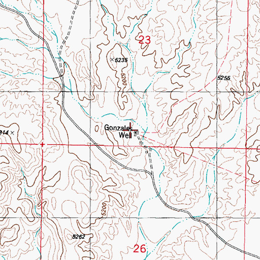 Topographic Map of 10040 Water Well, NM