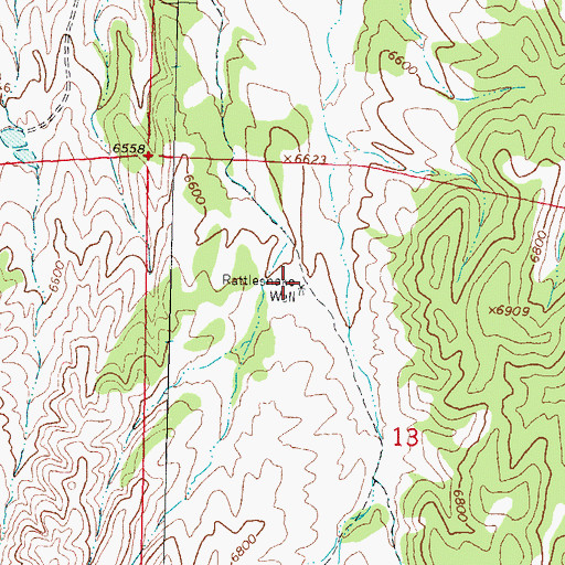 Topographic Map of Rattlesnake Well, NM