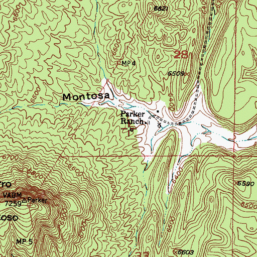 Topographic Map of Parker Water Well, NM