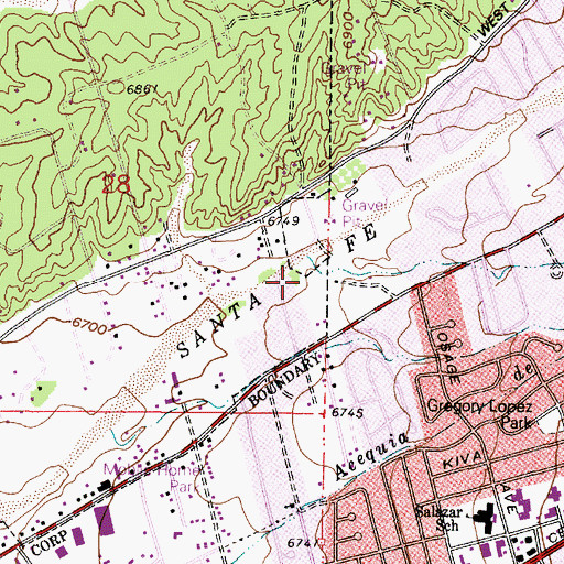 Topographic Map of 10105 Water Well, NM
