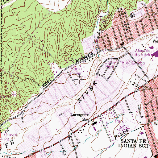 Topographic Map of 10049 Water Well, NM