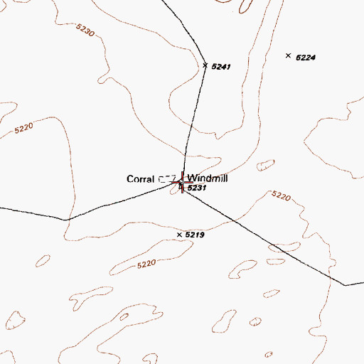 Topographic Map of J Maes Water Well, NM
