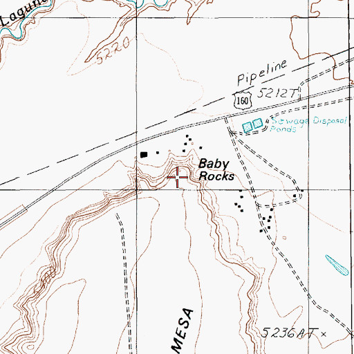 Topographic Map of Baby Rocks, AZ