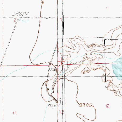 Topographic Map of 11018 Water Well, NM