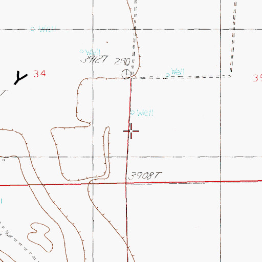 Topographic Map of 10952 Water Well, NM