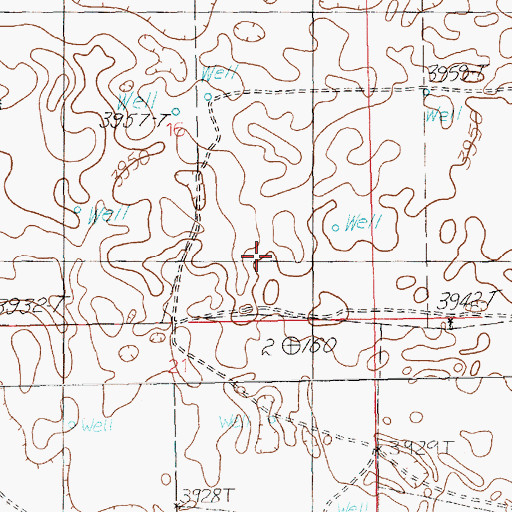 Topographic Map of 10961 Water Well, NM