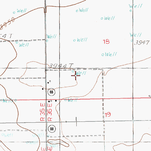 Topographic Map of 11598 Water Well, NM