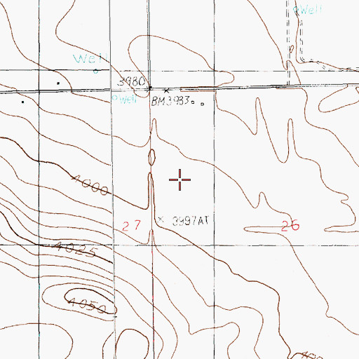 Topographic Map of 11595 Water Well, NM