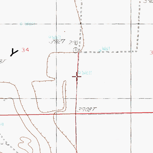 Topographic Map of 11725 Water Well, NM