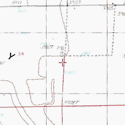 Topographic Map of 12411 Water Well, NM