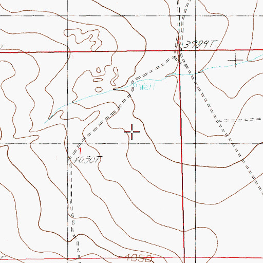 Topographic Map of 10999 Water Well, NM