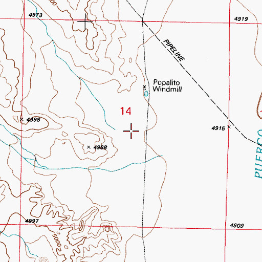 Topographic Map of 10023 Water Well, NM