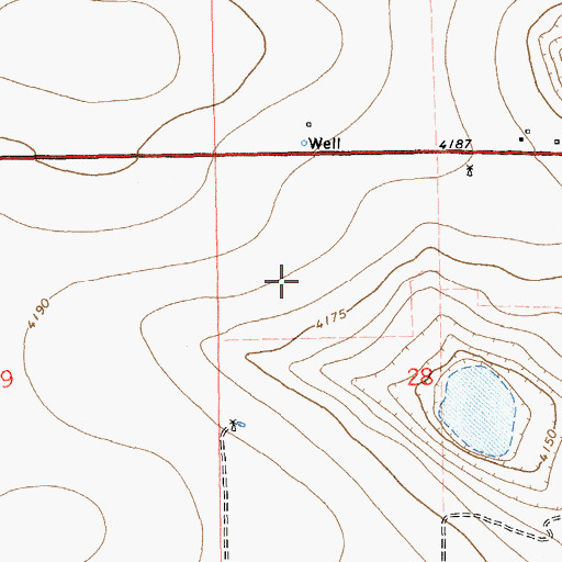 Topographic Map of 11160 Water Well, NM