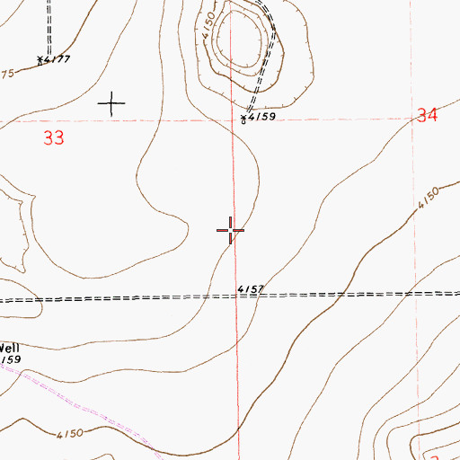 Topographic Map of 11174 Water Well, NM