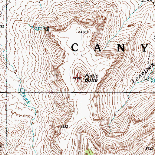Topographic Map of Pattie Butte, AZ