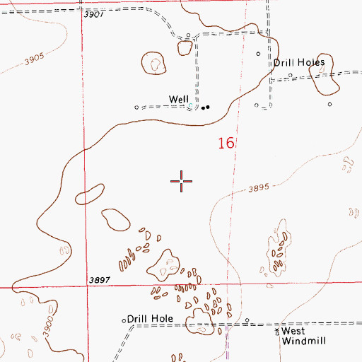 Topographic Map of 13400 Water Well, NM
