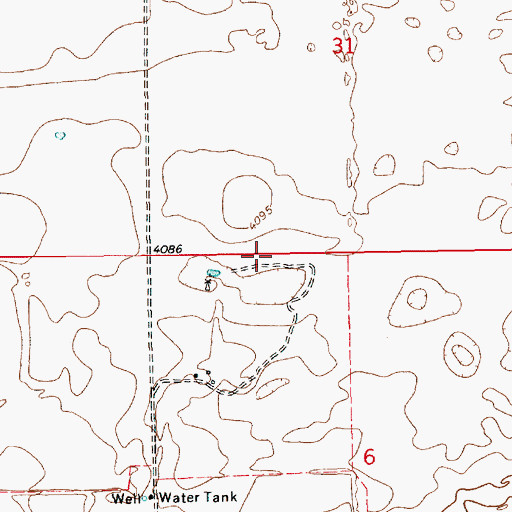 Topographic Map of 12615 Water Well, NM