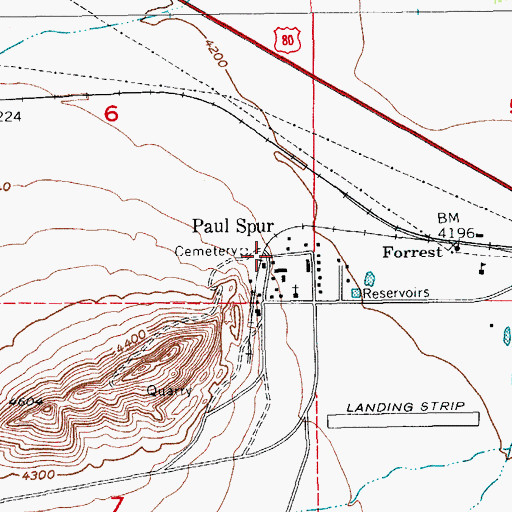 Topographic Map of Paul Spur, AZ