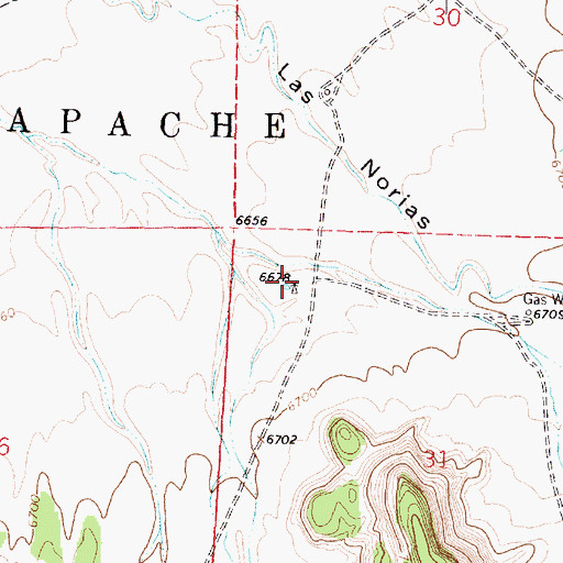 Topographic Map of Belle Well, NM