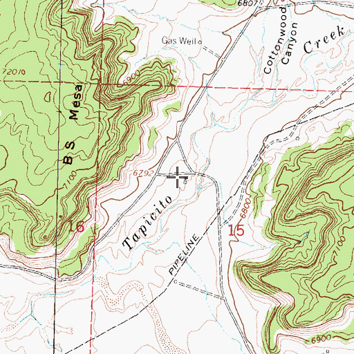 Topographic Map of Bridge Water Well, NM