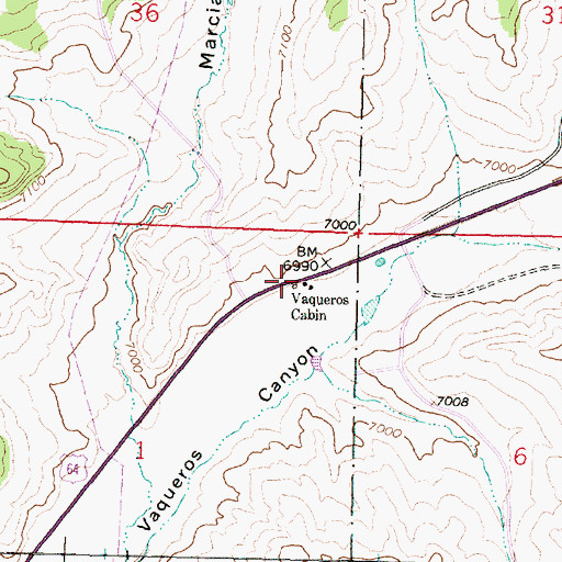 Topographic Map of Vaqueros Cabin Water Well, NM