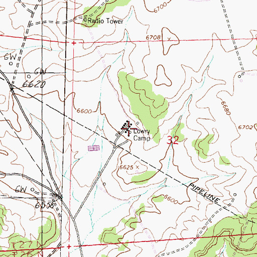 Topographic Map of Lowry 5 Water Well, NM