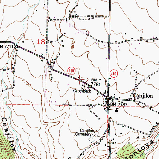 Topographic Map of Canjilon Water Well, NM