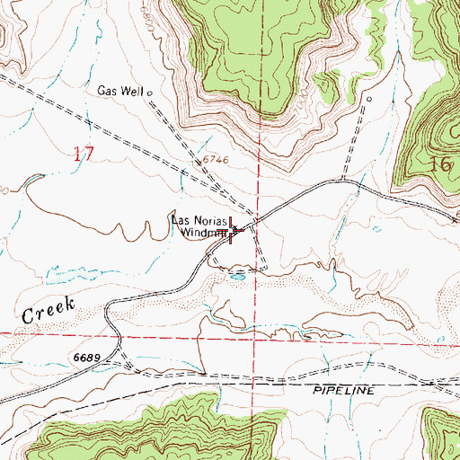 Topographic Map of Las Norias Water Well, NM
