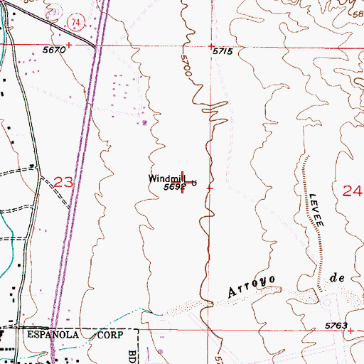 Topographic Map of 10040 Water Well, NM