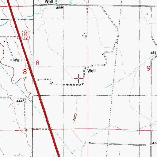 Topographic Map of 10628 Water Well, NM