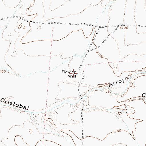 Topographic Map of Flowing Water Well, NM