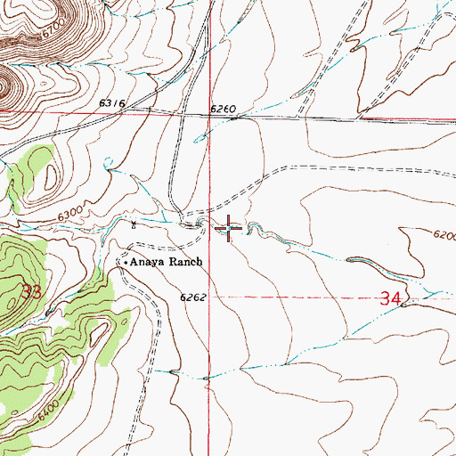 Topographic Map of Anaya 2 Water Well, NM