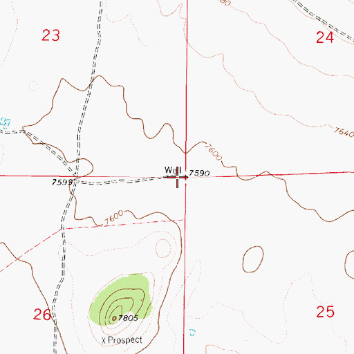 Topographic Map of Testhole 7A Water Well, NM