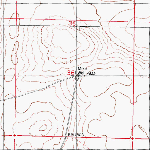 Topographic Map of 10054 Water Well, NM