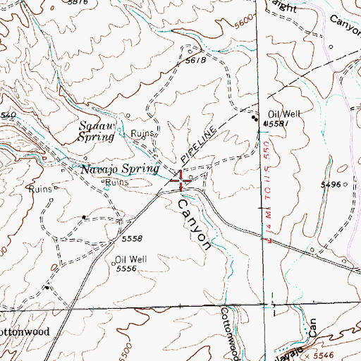 Topographic Map of Cottonwood Canyon Water Well, NM