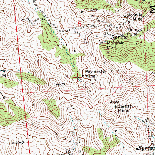 Topographic Map of Paymaster Mine, AZ