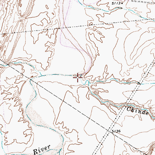 Topographic Map of Chinde Wash, NM