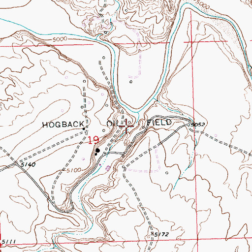 Topographic Map of Hogback Field, NM