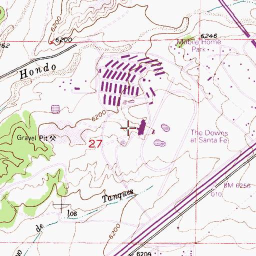 Topographic Map of Downs at Santa Fe Race Track, NM