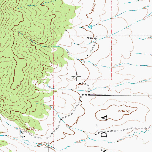 Topographic Map of Andreou, NM