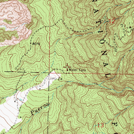 Topographic Map of Kit Carson Boy Scout Camp, NM