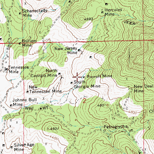 Topographic Map of Payroll Mine, AZ
