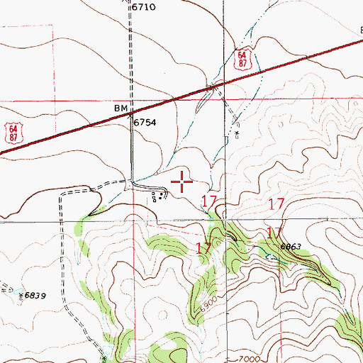 Topographic Map of King, NM