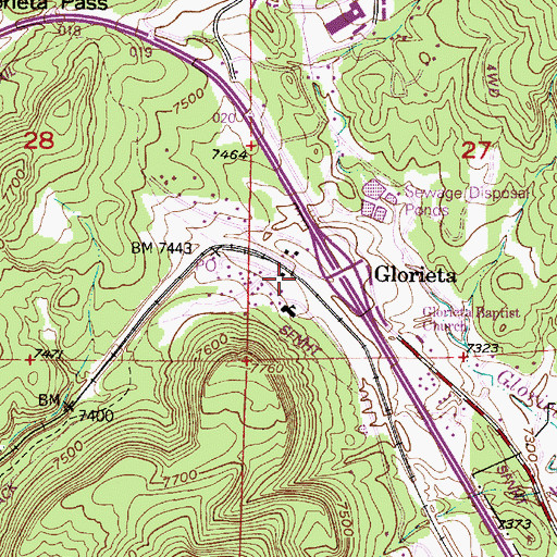 Topographic Map of 299 Glorieta Interchange, NM