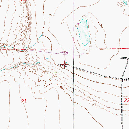 Topographic Map of 10649 Water Well, NM