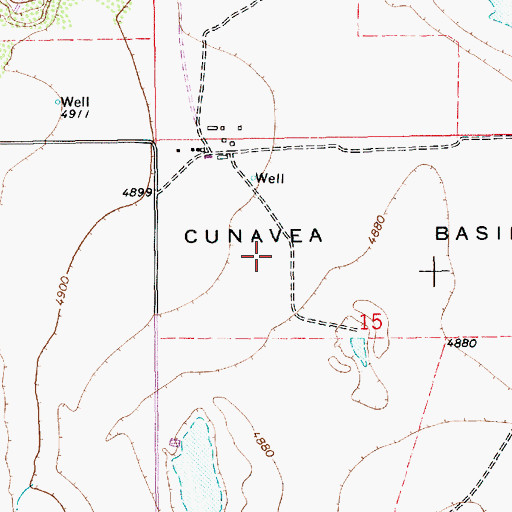Topographic Map of 10526 Water Well, NM