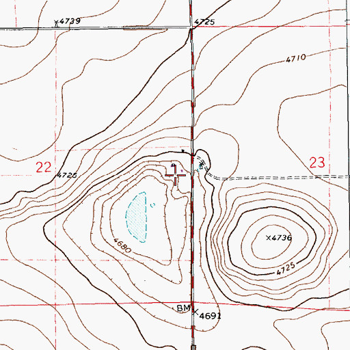 Topographic Map of 10730 Water Well, NM