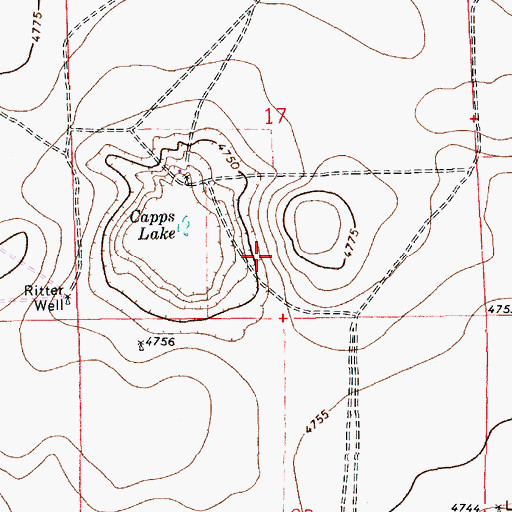 Topographic Map of 10516 Water Well, NM