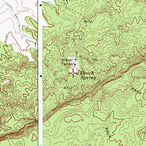 Topographic Map of Peach Spring, AZ
