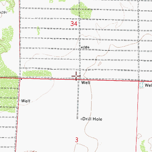 Topographic Map of 01438 Water Well, NM